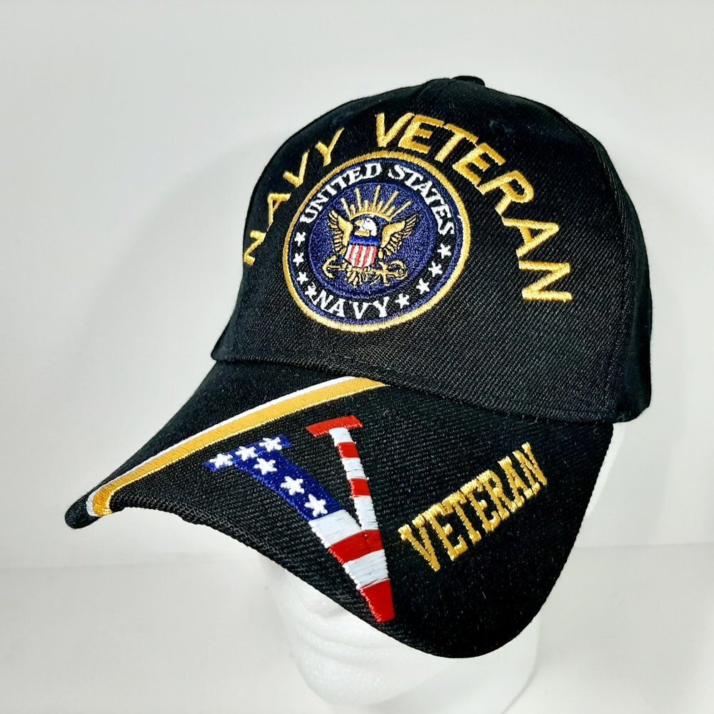 US Navy Veteran Black Ball Cap Baseball Cap One Si